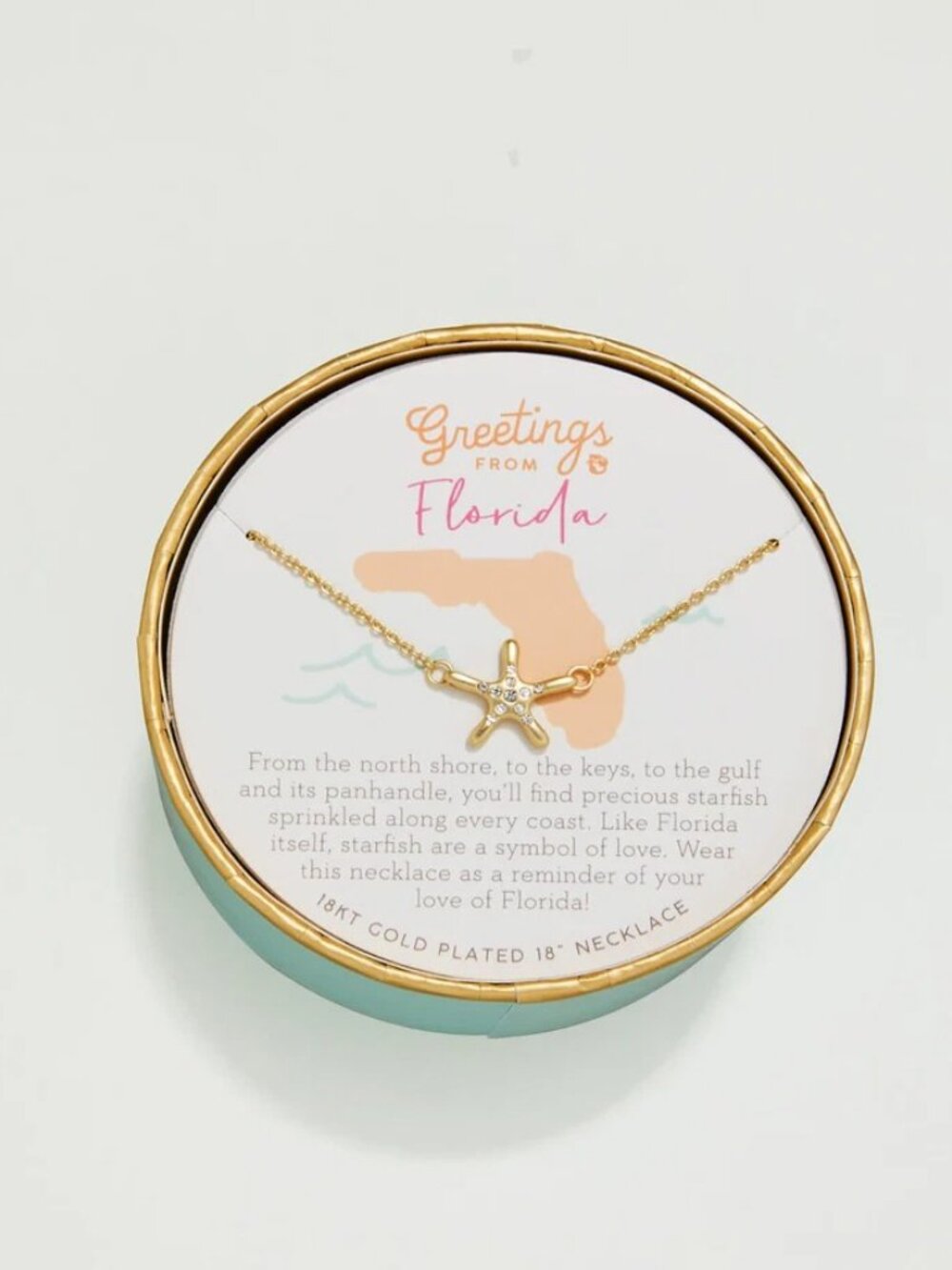 Spartina 449 Gold Starfish Necklace with Turquoise Tin